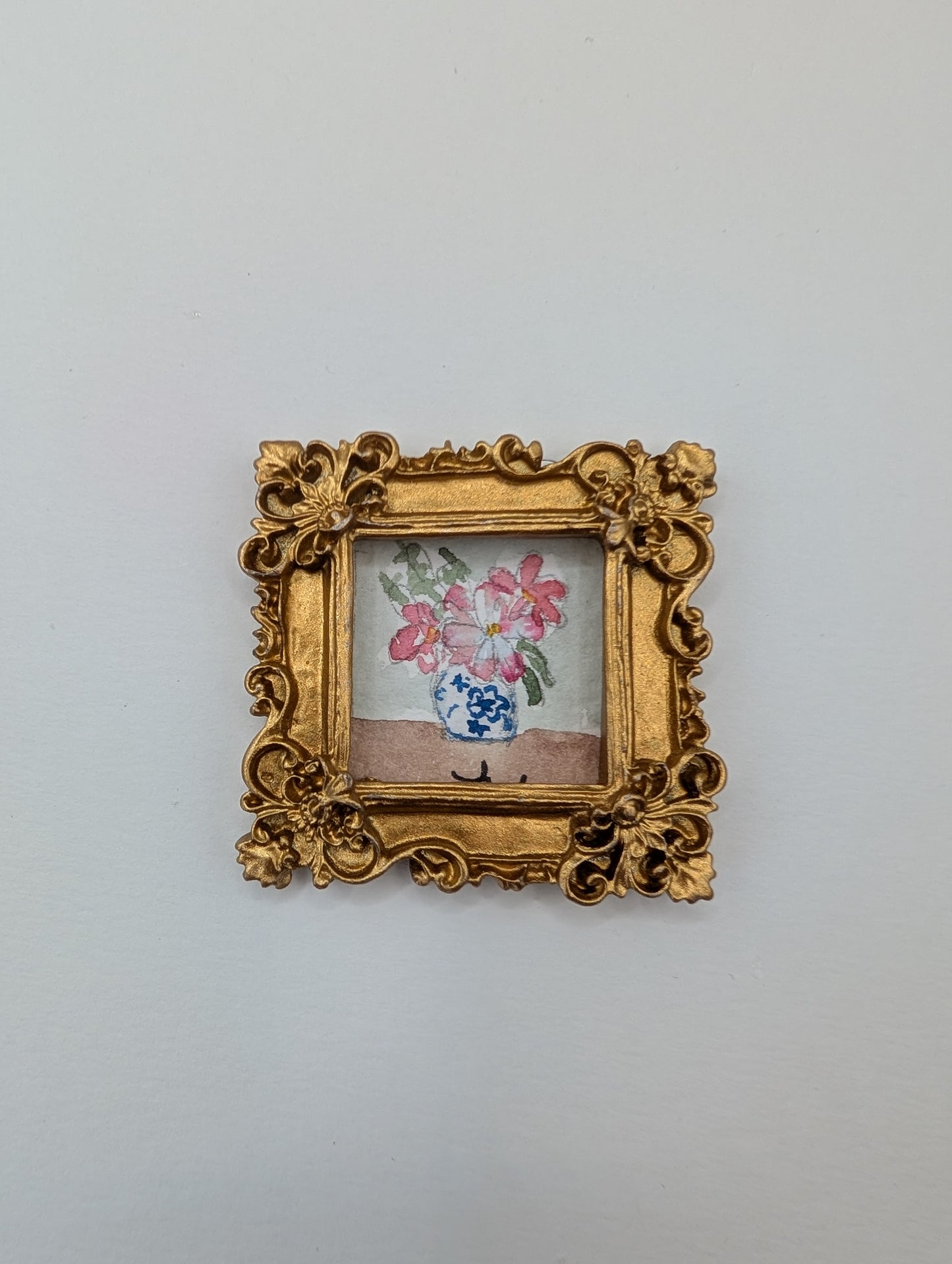 Mini Vase of Flowers Painting - Original Watercolor Art by Lora Cavallin
