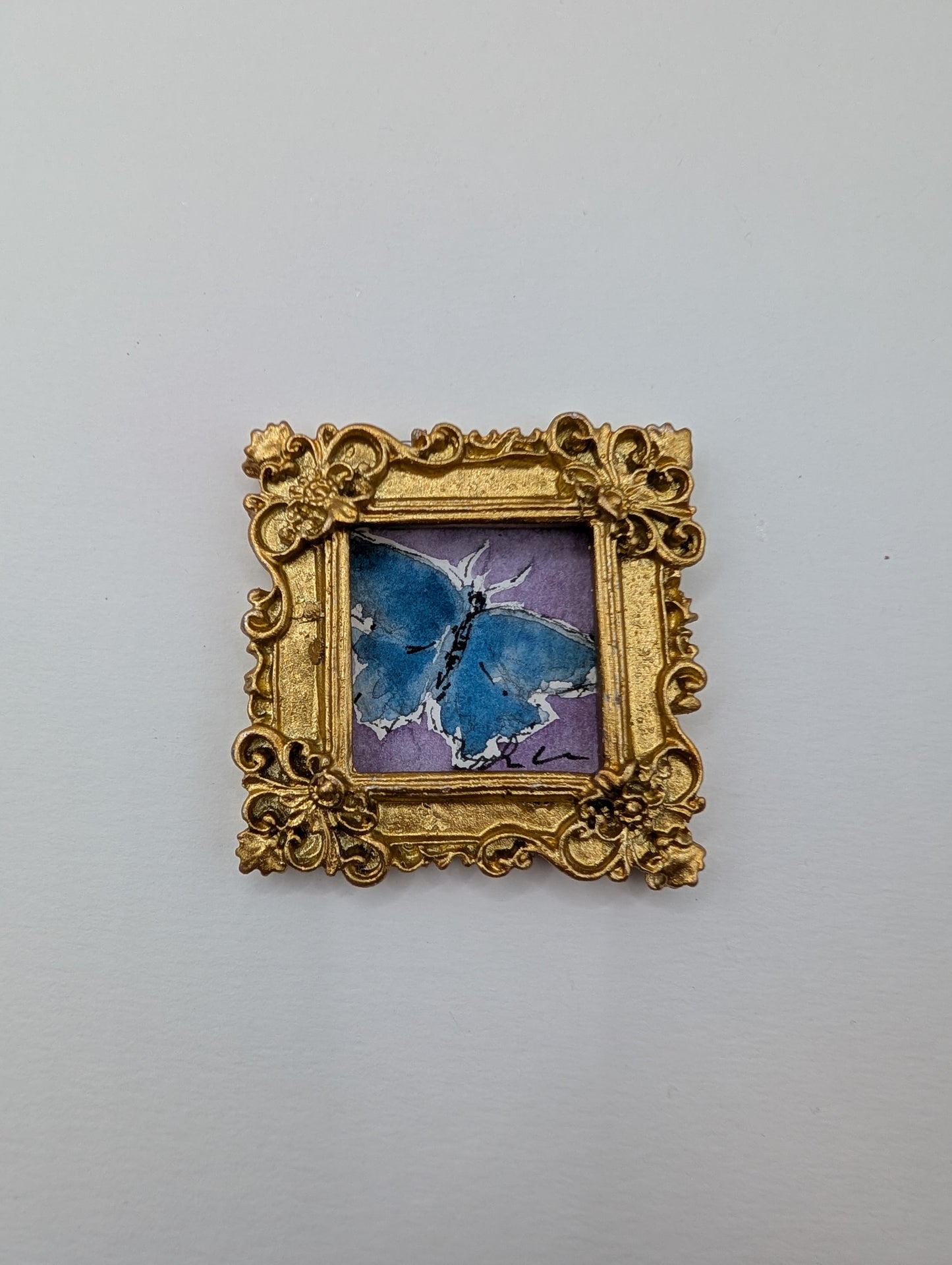 Mini Butterfly Painting - Original Watercolor Art by Lora Cavallin