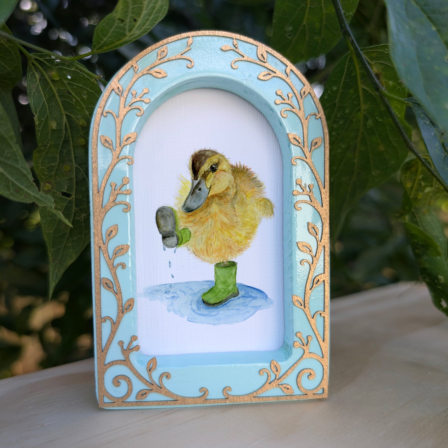 Duckling in Rainboots  - Ornate Arch Frame