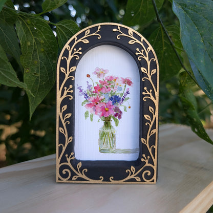 Bouquet in Vase  - Ornate Arch Frame