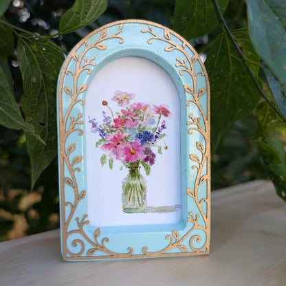 Bouquet in Vase  - Ornate Arch Frame