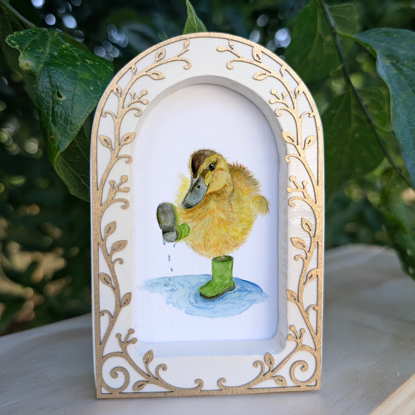 Duckling in Rainboots  - Ornate Arch Frame