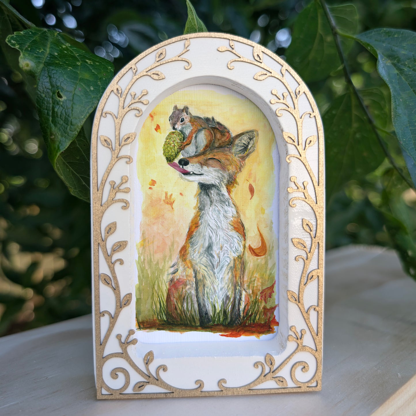 Fox and Squirrel  - Ornate Arch Frame