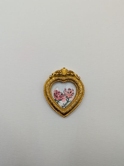 Mini Rose Floral Painting - Original Watercolor Art by Lora Cavallin