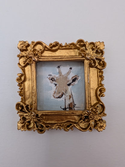 Mini Giraffe Painting - Original Watercolor Art by Lora Cavallin