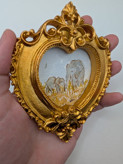 Mini Elephant Painting - Original Watercolor Art by Lora Cavallin