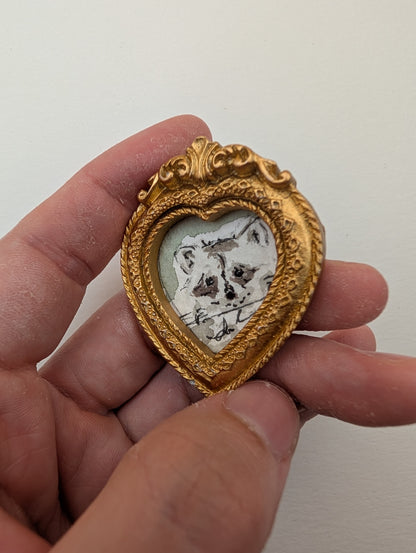 Mini Baby Raccoon Painting - Original Watercolor Art by Lora Cavallin