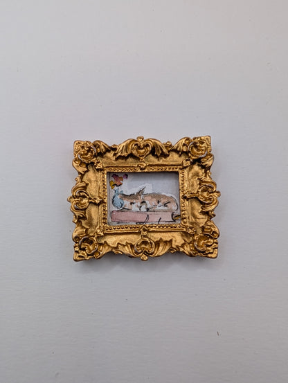 Mini Sleeping Cat Painting - Original Watercolor Art by Lora Cavallin