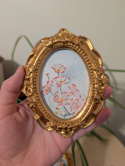 Mini Floral Painting - Original Watercolor Art by Lora Cavallin
