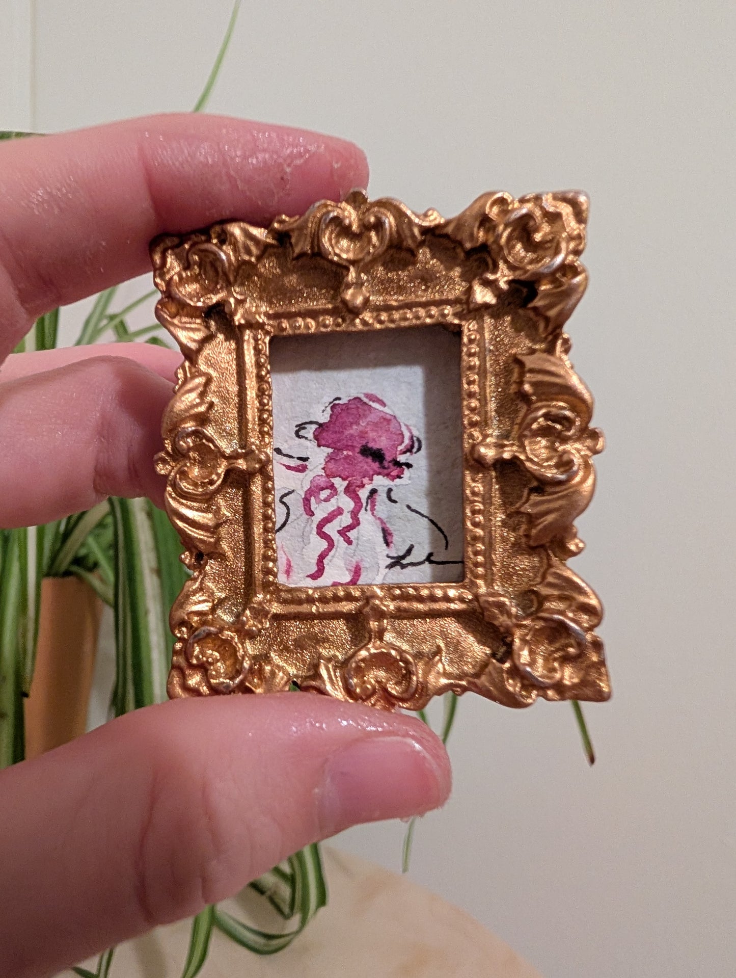 Mini Jellyfish Painting - Original Watercolor Art by Lora Cavallin