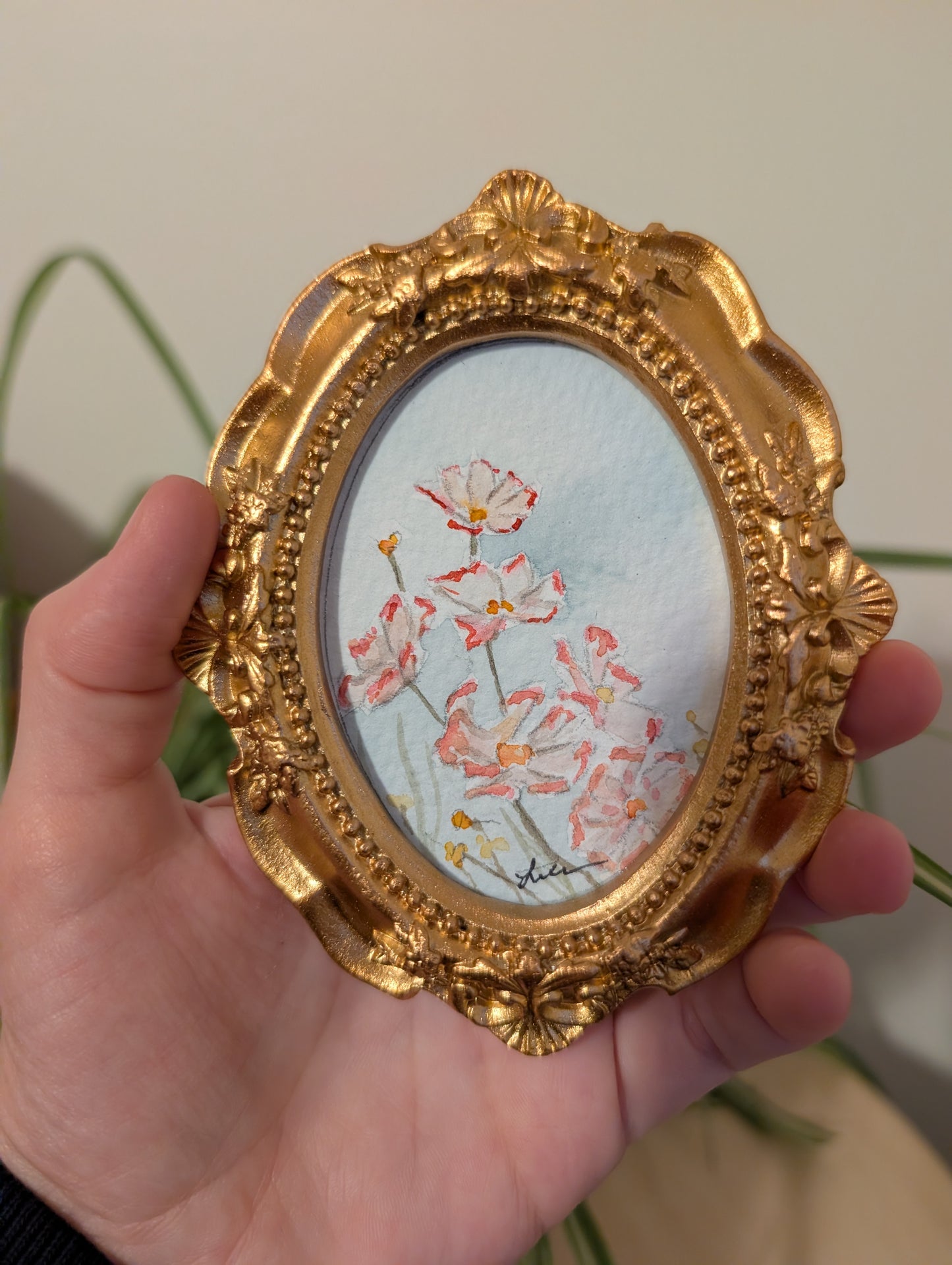 Mini Floral Painting - Original Watercolor Art by Lora Cavallin