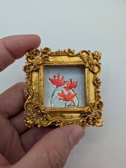 Mini Floral Painting - Original Watercolor Art by Lora Cavallin