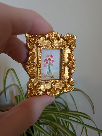 Mini Vase of Flowers Painting - Original Watercolor Art by Lora Cavallin