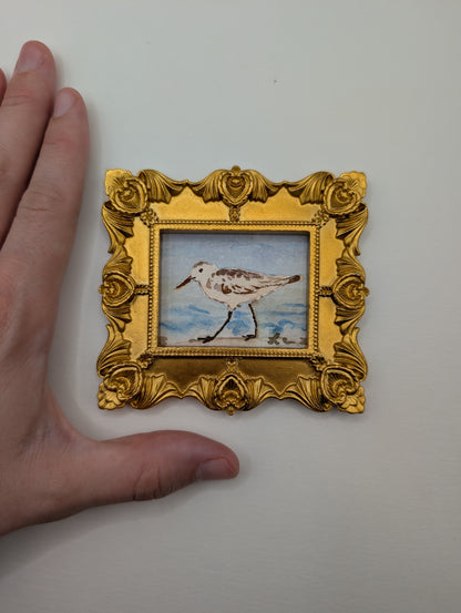 Mini Sandpiper Painting - Original Watercolor Art by Lora Cavallin