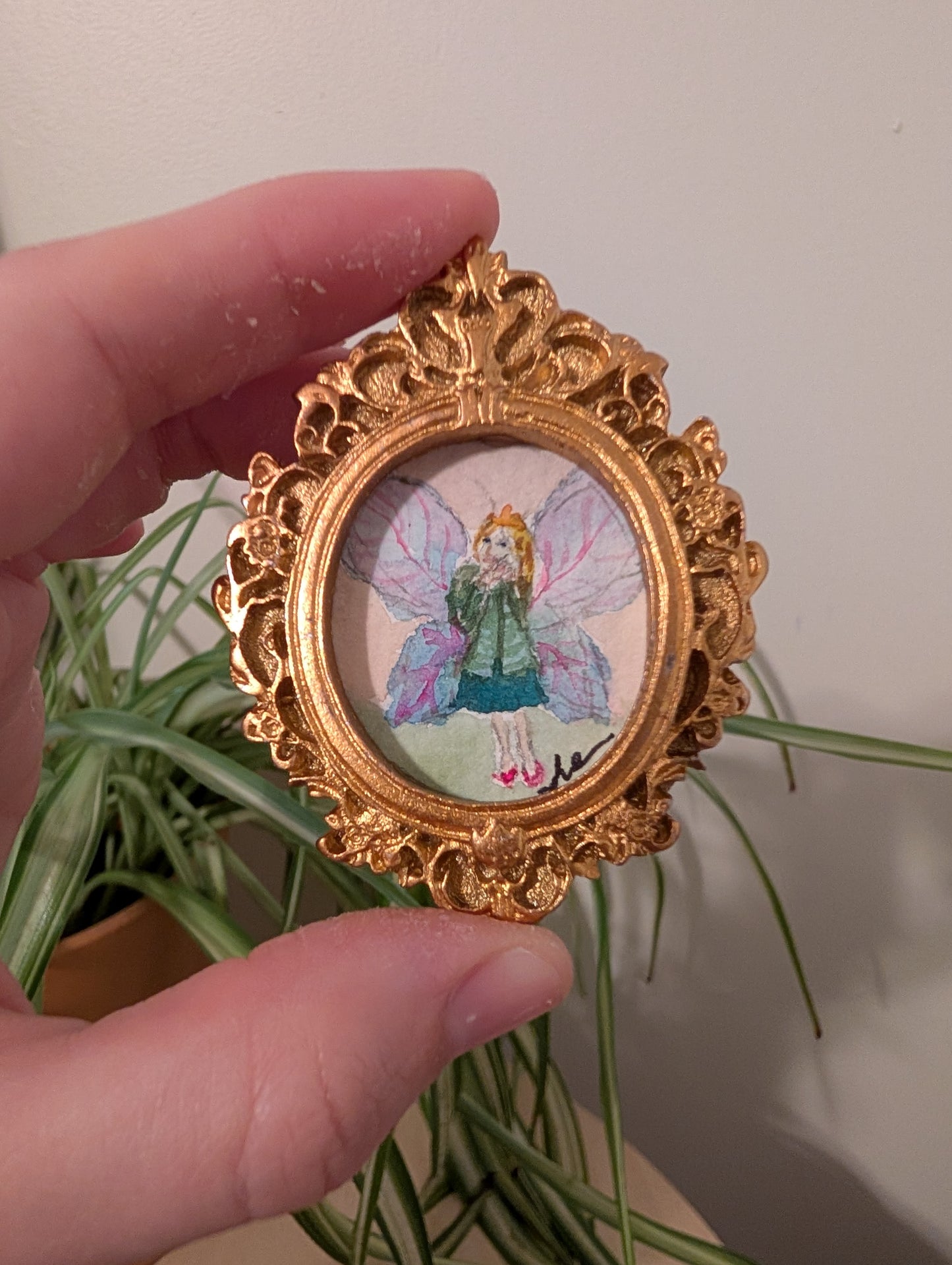 Mini Fairy Painting - Original Watercolor Art by Lora Cavallin