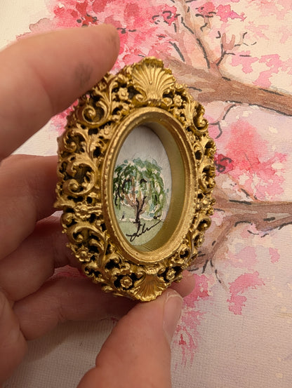 Mini Tree Painting - Original Watercolor Art by Lora Cavallin