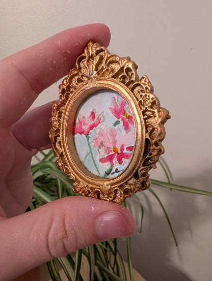 Mini Flower Painting - Original Watercolor Art by Lora Cavallin