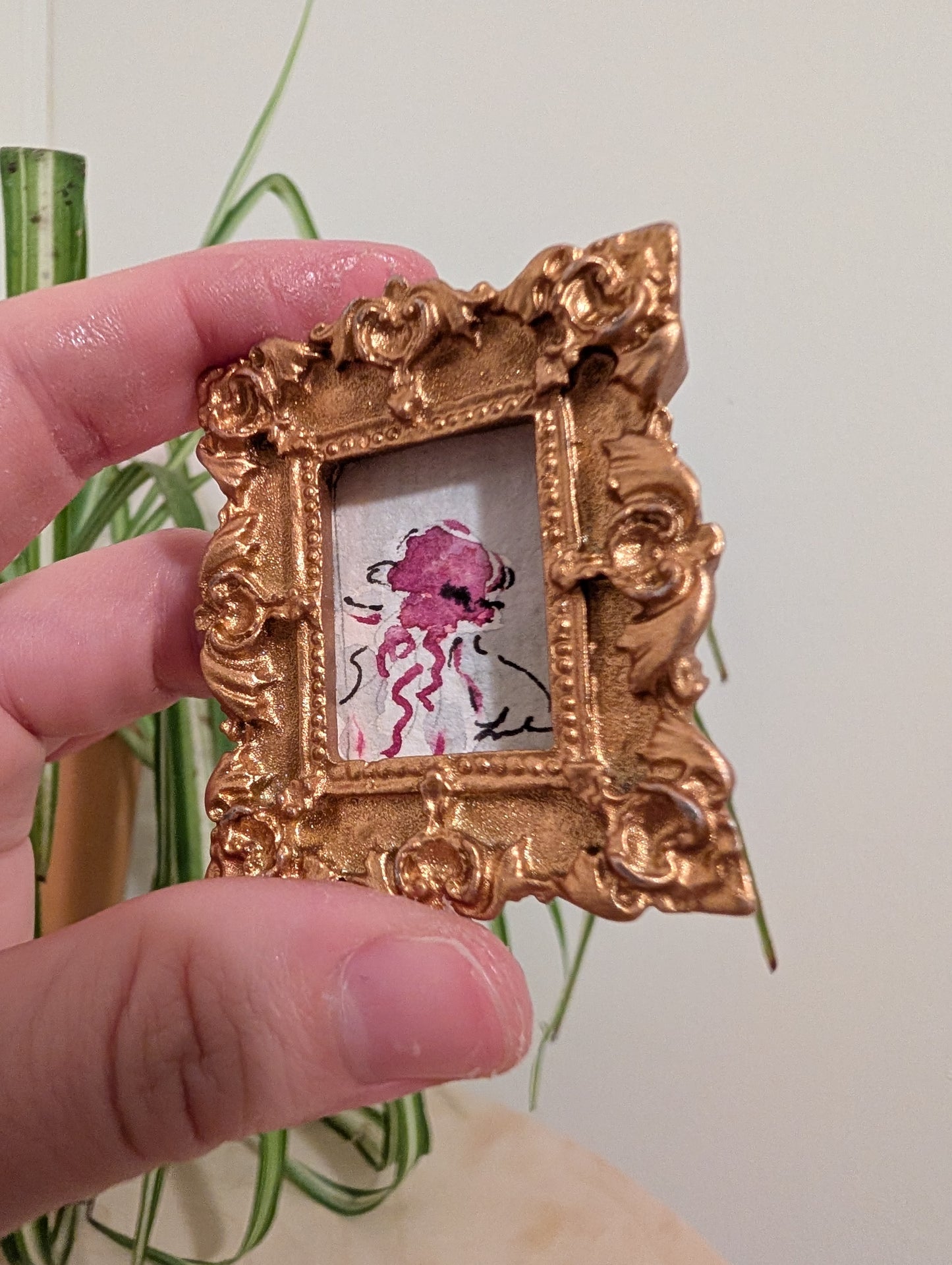 Mini Jellyfish Painting - Original Watercolor Art by Lora Cavallin