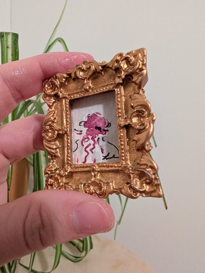 Mini Jellyfish Painting - Original Watercolor Art by Lora Cavallin