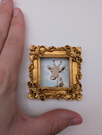 Mini Giraffe Painting - Original Watercolor Art by Lora Cavallin