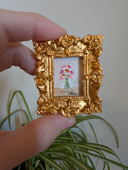 Mini Vase of Flowers Painting - Original Watercolor Art by Lora Cavallin