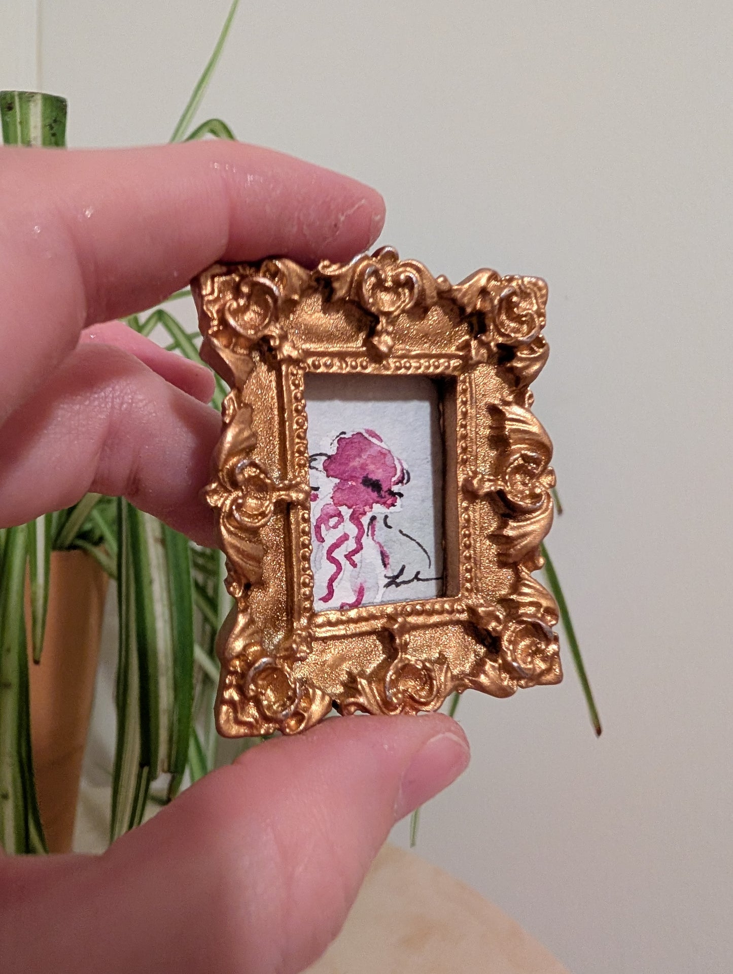 Mini Jellyfish Painting - Original Watercolor Art by Lora Cavallin