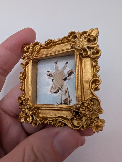 Mini Giraffe Painting - Original Watercolor Art by Lora Cavallin