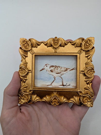 Mini Sandpiper Painting - Original Watercolor Art by Lora Cavallin