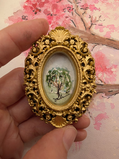 Mini Tree Painting - Original Watercolor Art by Lora Cavallin