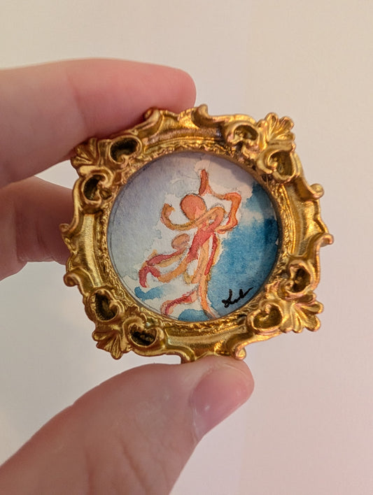 Mini Octopus Painting - Original Watercolor Art by Lora Cavallin
