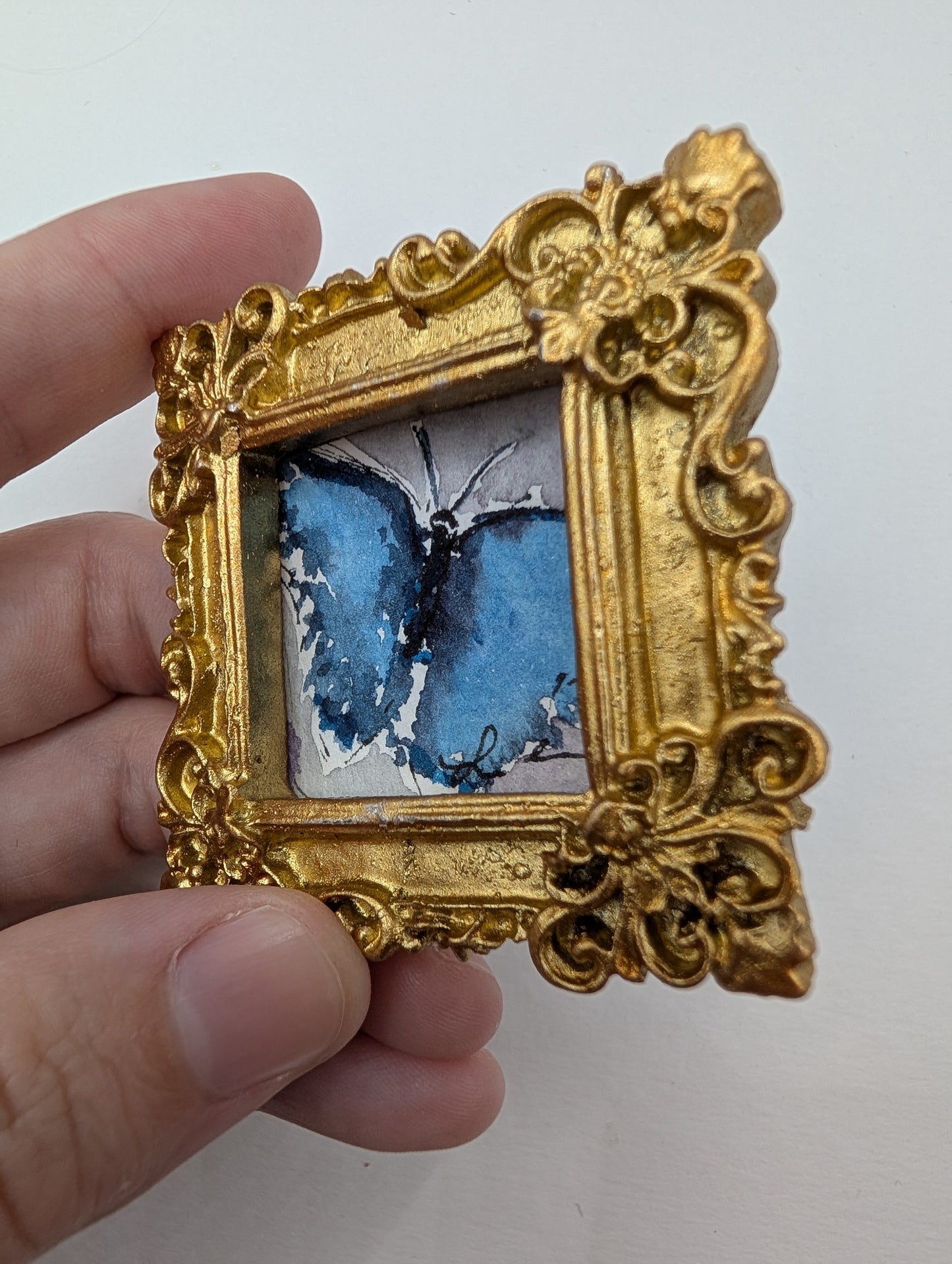 Mini Butterfly Painting - Original Watercolor Art by Lora Cavallin