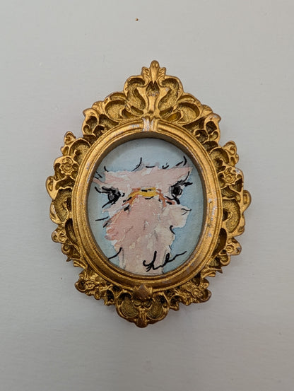 Mini Ostrich Painting - Original Watercolor Art by Lora Cavallin