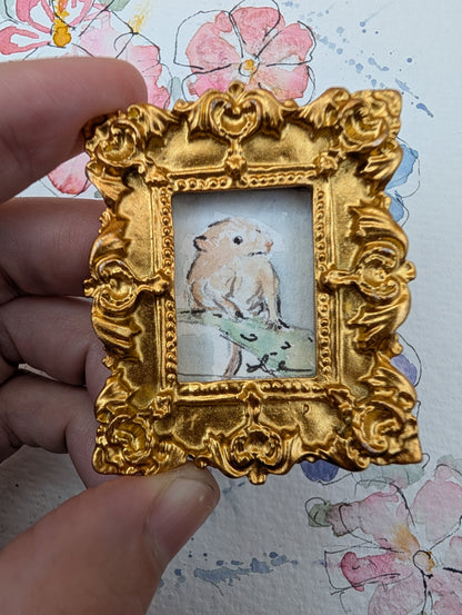 Mini Field Mouse Painting - Original Watercolor Art by Lora Cavallin