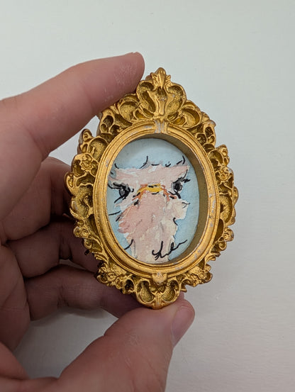 Mini Ostrich Painting - Original Watercolor Art by Lora Cavallin
