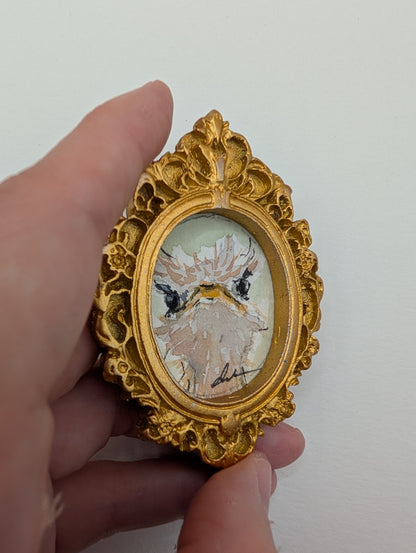 Mini Ostrich Painting - Original Watercolor Art by Lora Cavallin