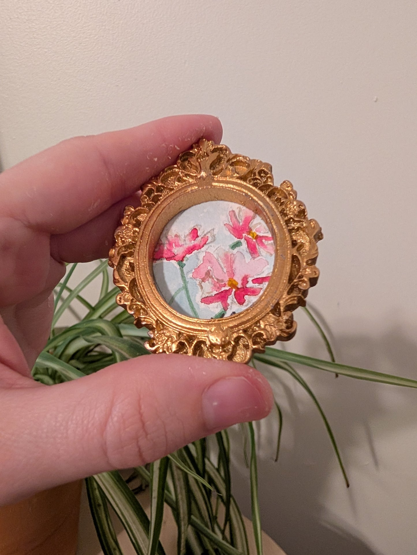 Mini Flower Painting - Original Watercolor Art by Lora Cavallin