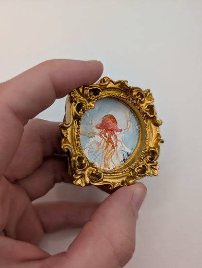 Mini Jellyfish Painting - Original Watercolor Art by Lora Cavallin