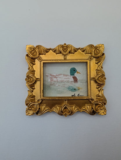 Mini Duck Painting - Original Watercolor Art by Lora Cavallin