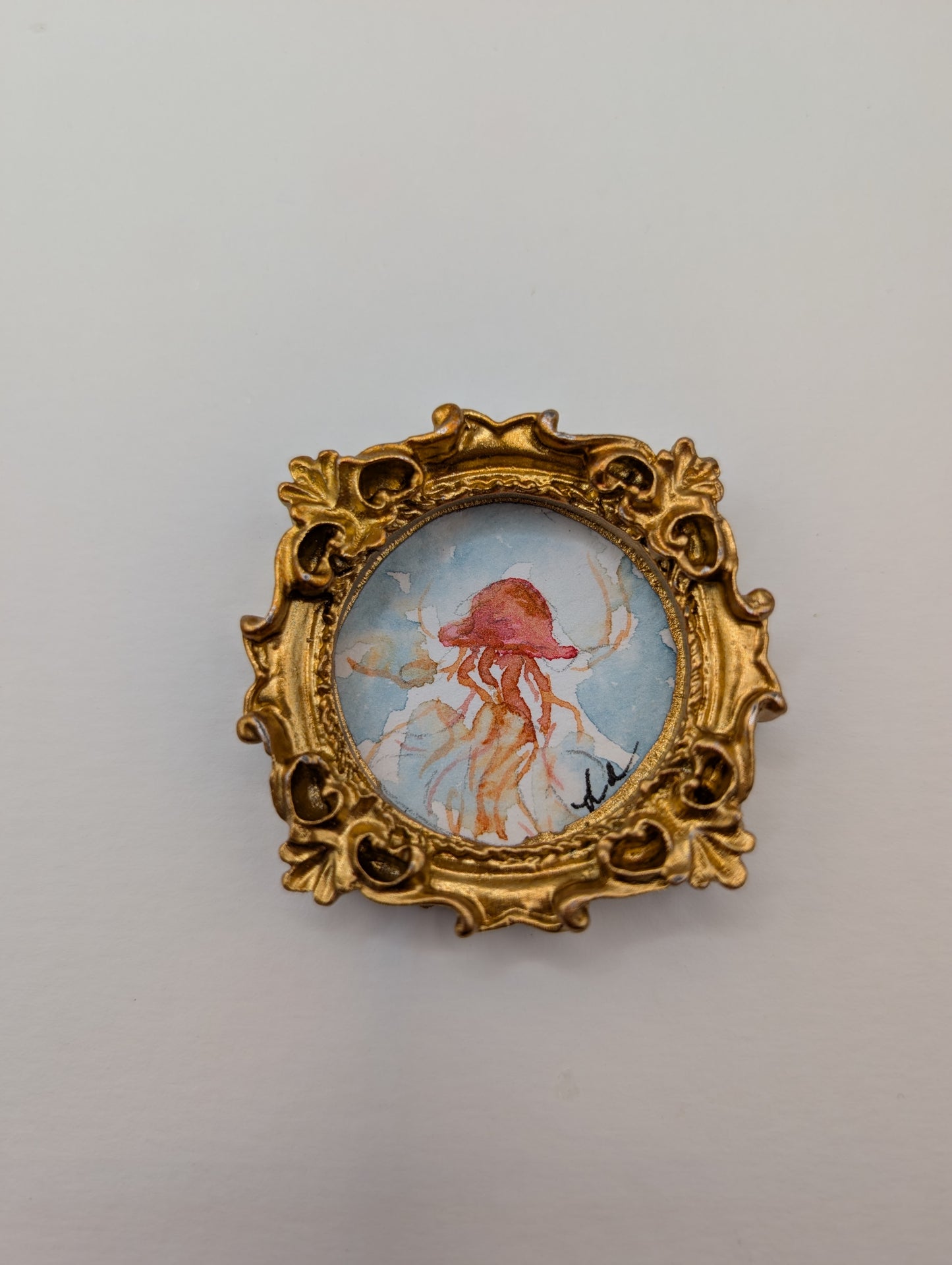 Mini Jellyfish Painting - Original Watercolor Art by Lora Cavallin