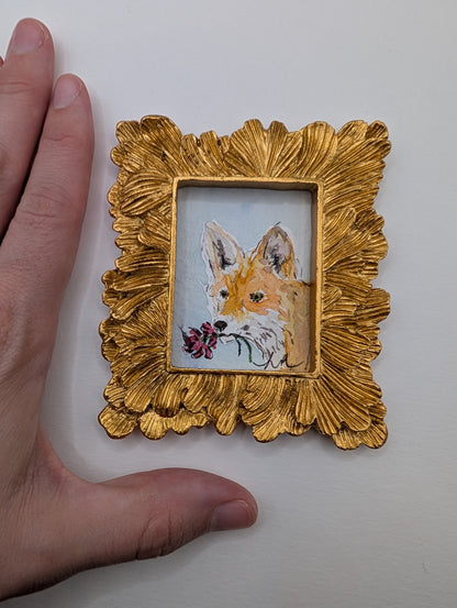 Mini Fox Painting - Original Watercolor Art by Lora Cavallin