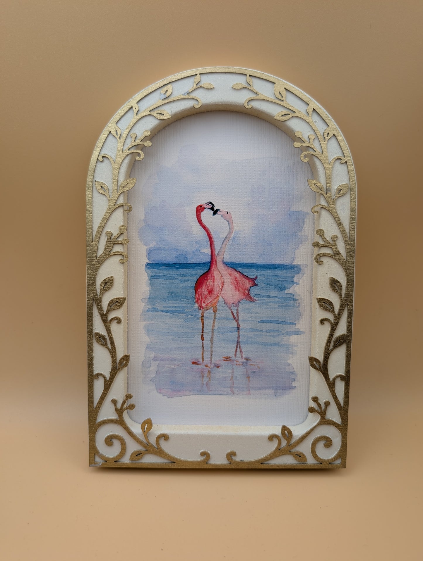 Flamingos in Love - Arched Frame