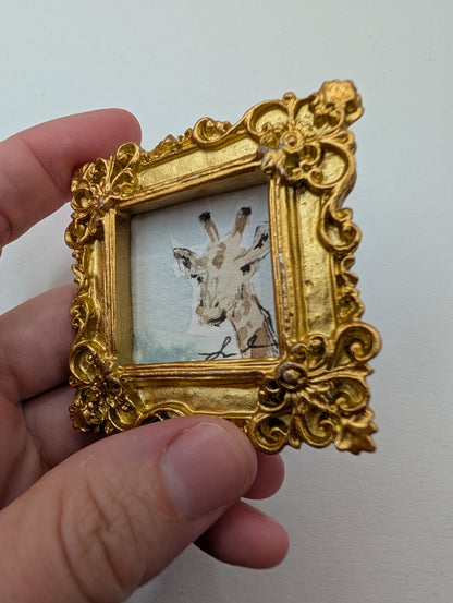 Mini Giraffe Painting - Original Watercolor Art by Lora Cavallin