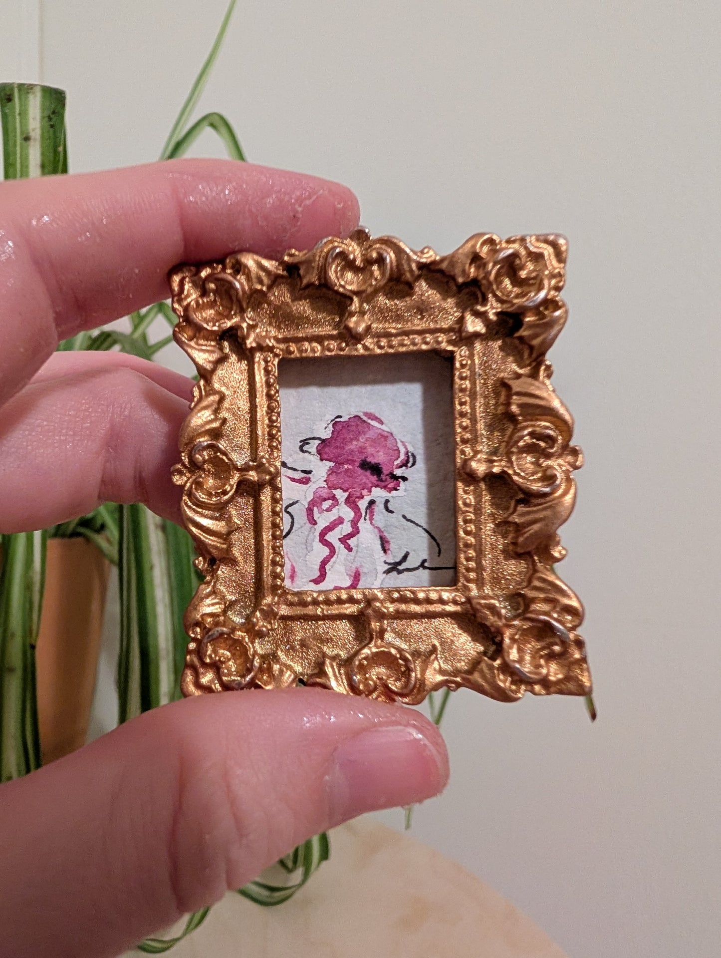 Mini Jellyfish Painting - Original Watercolor Art by Lora Cavallin