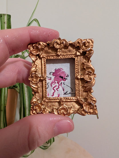 Mini Jellyfish Painting - Original Watercolor Art by Lora Cavallin