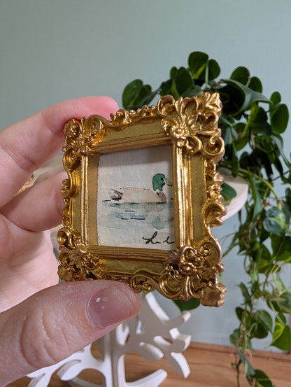 Mini Duck Painting - Original Watercolor Art by Lora Cavallin