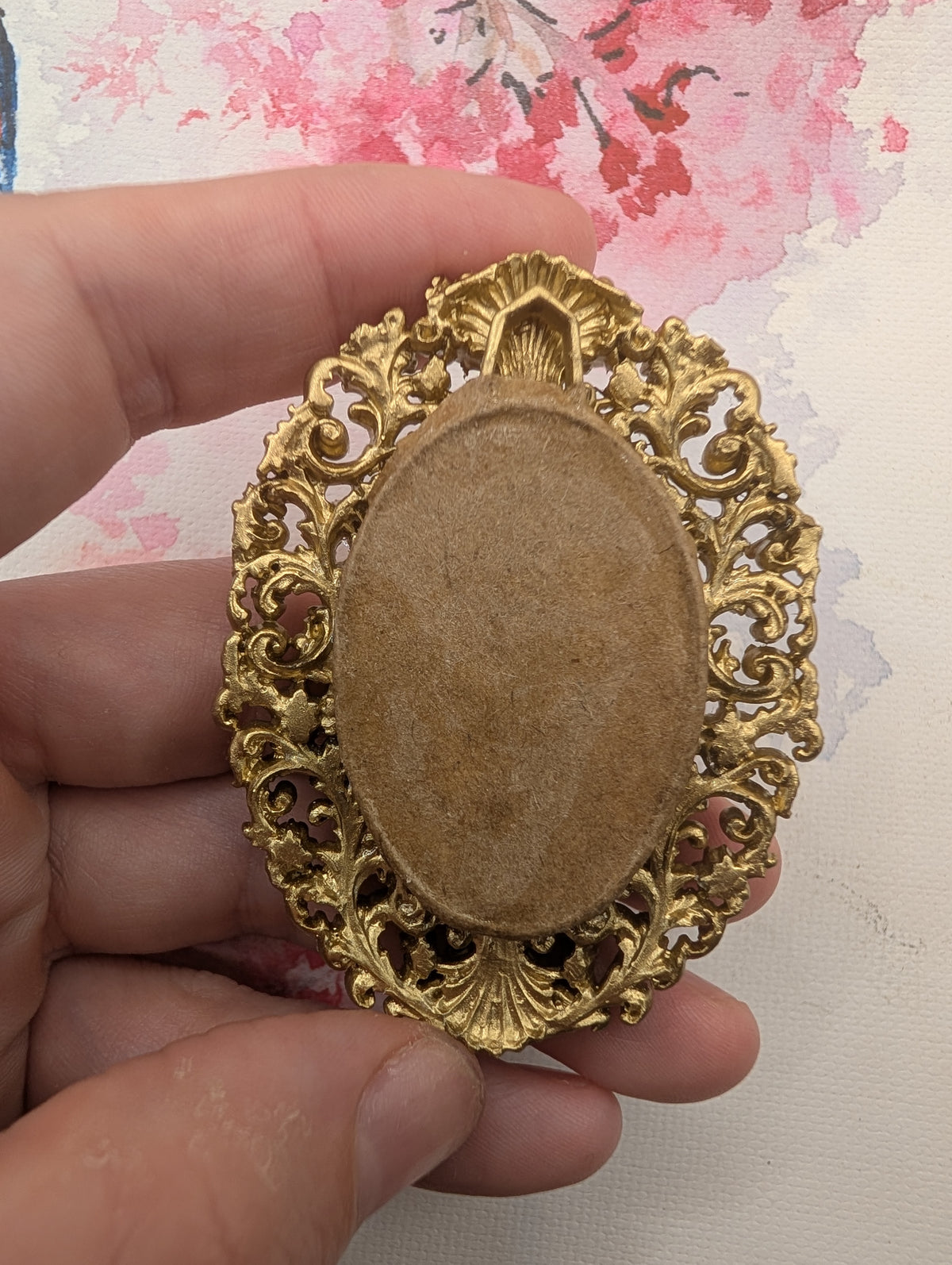 Mini Mocha Coffee Painting - Original Watercolor Art by Lora Cavallin