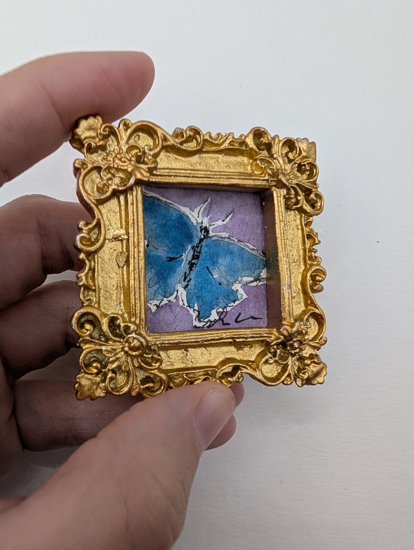 Mini Butterfly Painting - Original Watercolor Art by Lora Cavallin