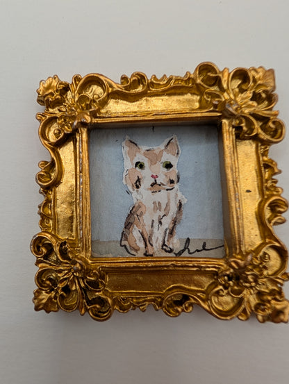 Mini Cat Painting - Original Watercolor Art by Lora Cavallin