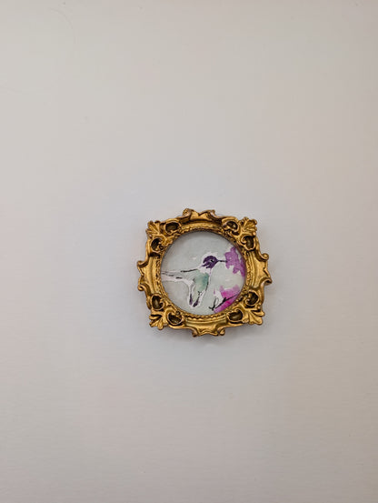 Mini Hummingbird Painting - Original Watercolor Art by Lora Cavallin