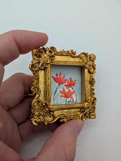 Mini Floral Painting - Original Watercolor Art by Lora Cavallin